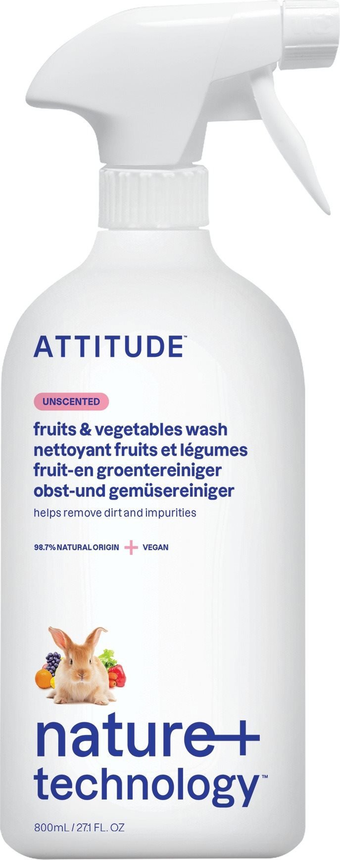 ATTITUDE-Čistič na ovoce a zeleninu bez vůně s rozprašovačem