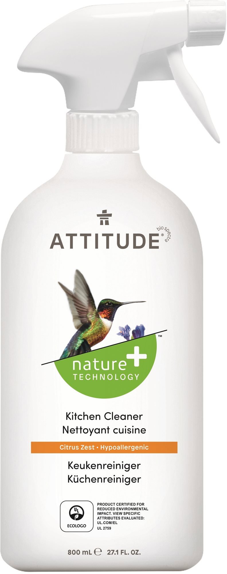 ATTITUDE-Čistič na kuchyně s vůní citronové kůry s rozprašovačem
