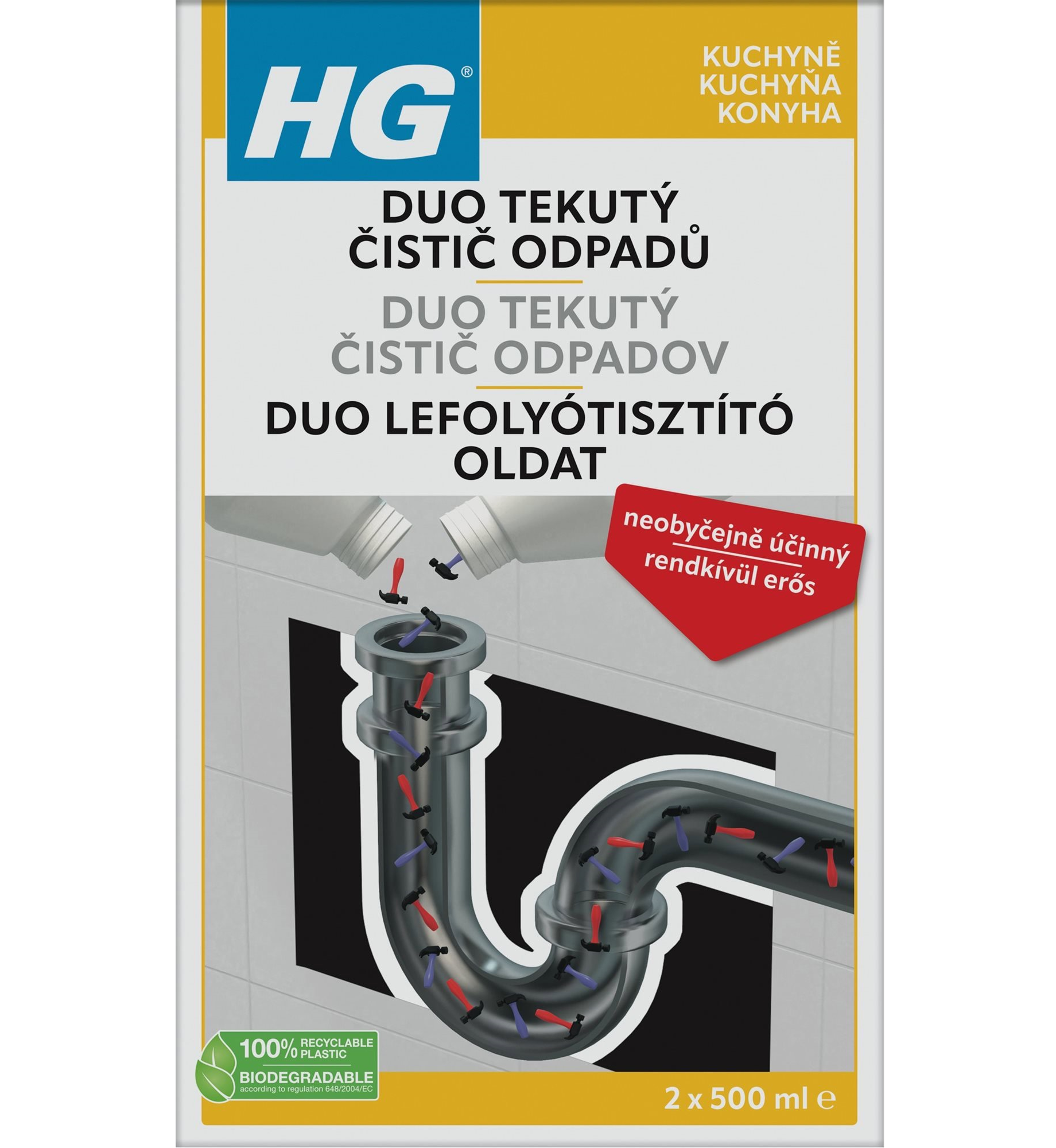 Čistič odpadů HG duo tekutý čistič odpadů 1 l