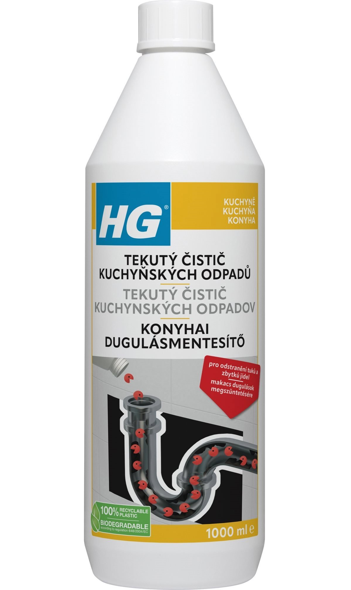 Čistič odpadů HG tekutý čistič kuchyňských odpadů 1 l