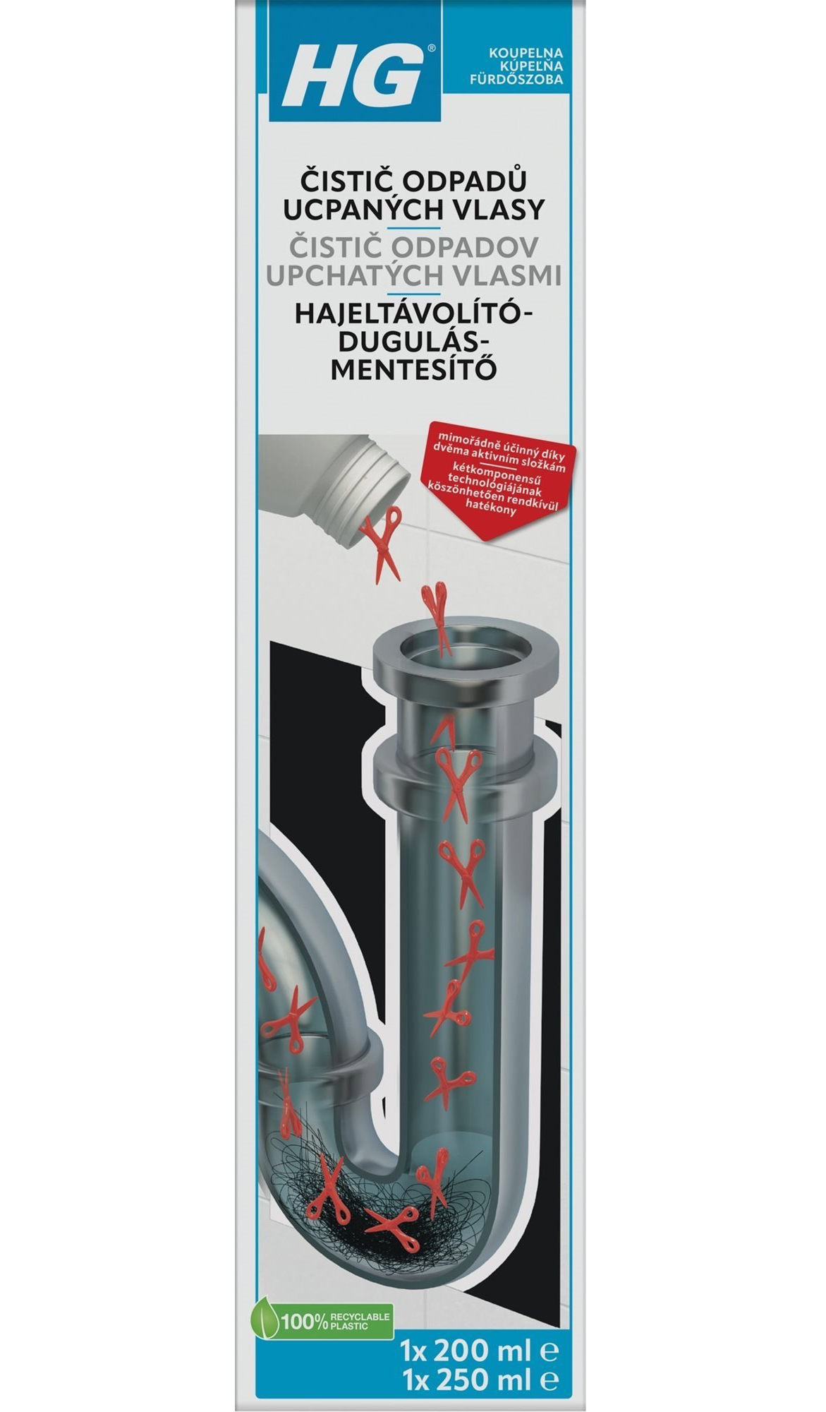 Čistič odpadů HG čistič odpadů ucpaných vlasy 450 ml