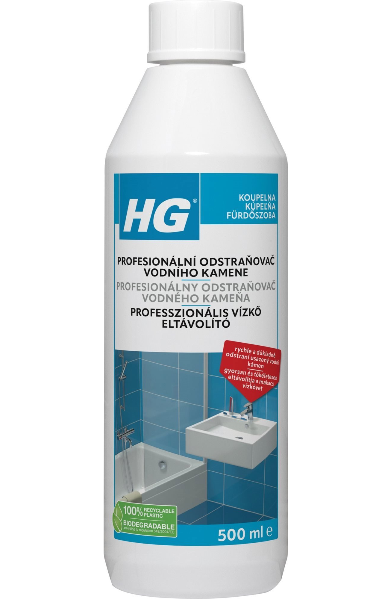 Odstraňovač vodního kamene HG profesionální odstraňovač vodního kamene 500 ml