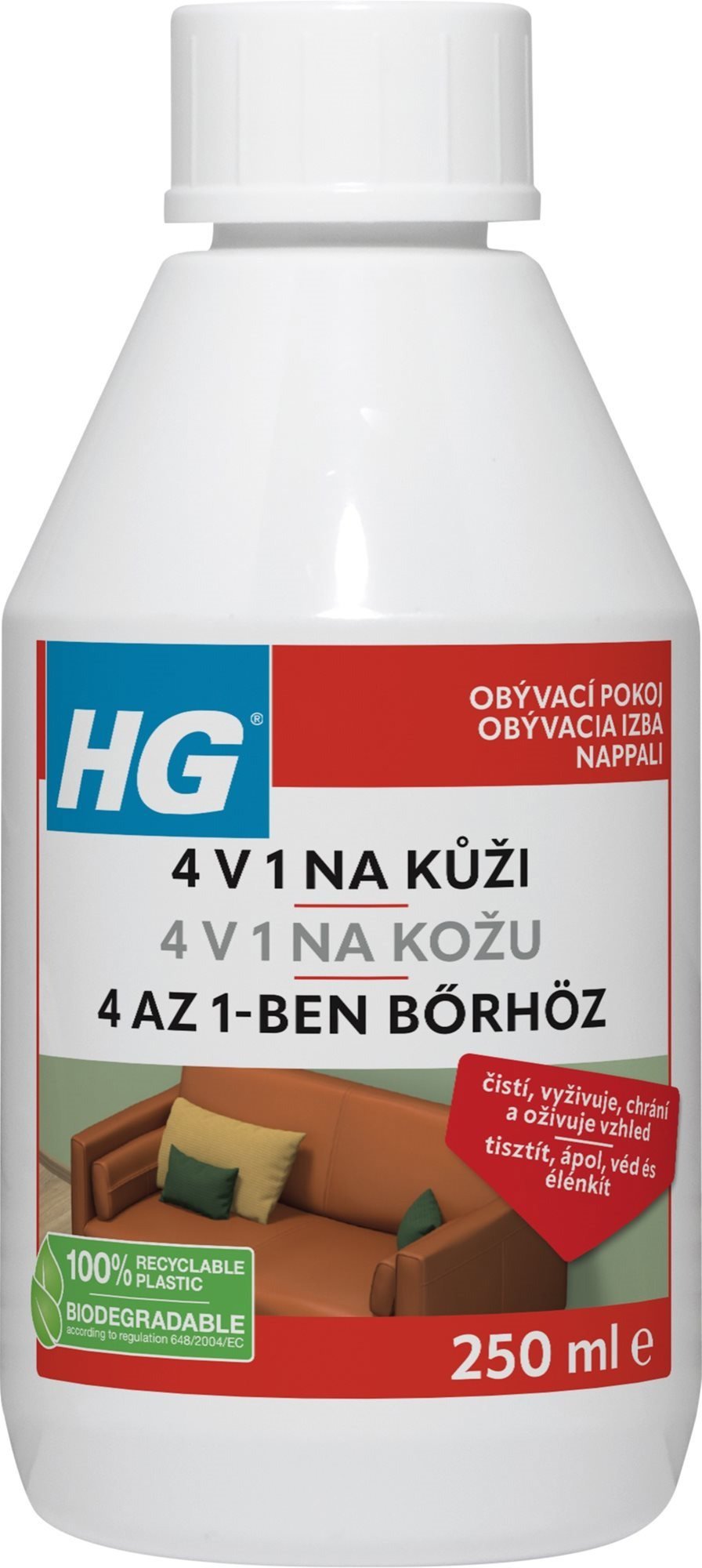 Čistič kože HG 4 v 1 na koži 250 ml