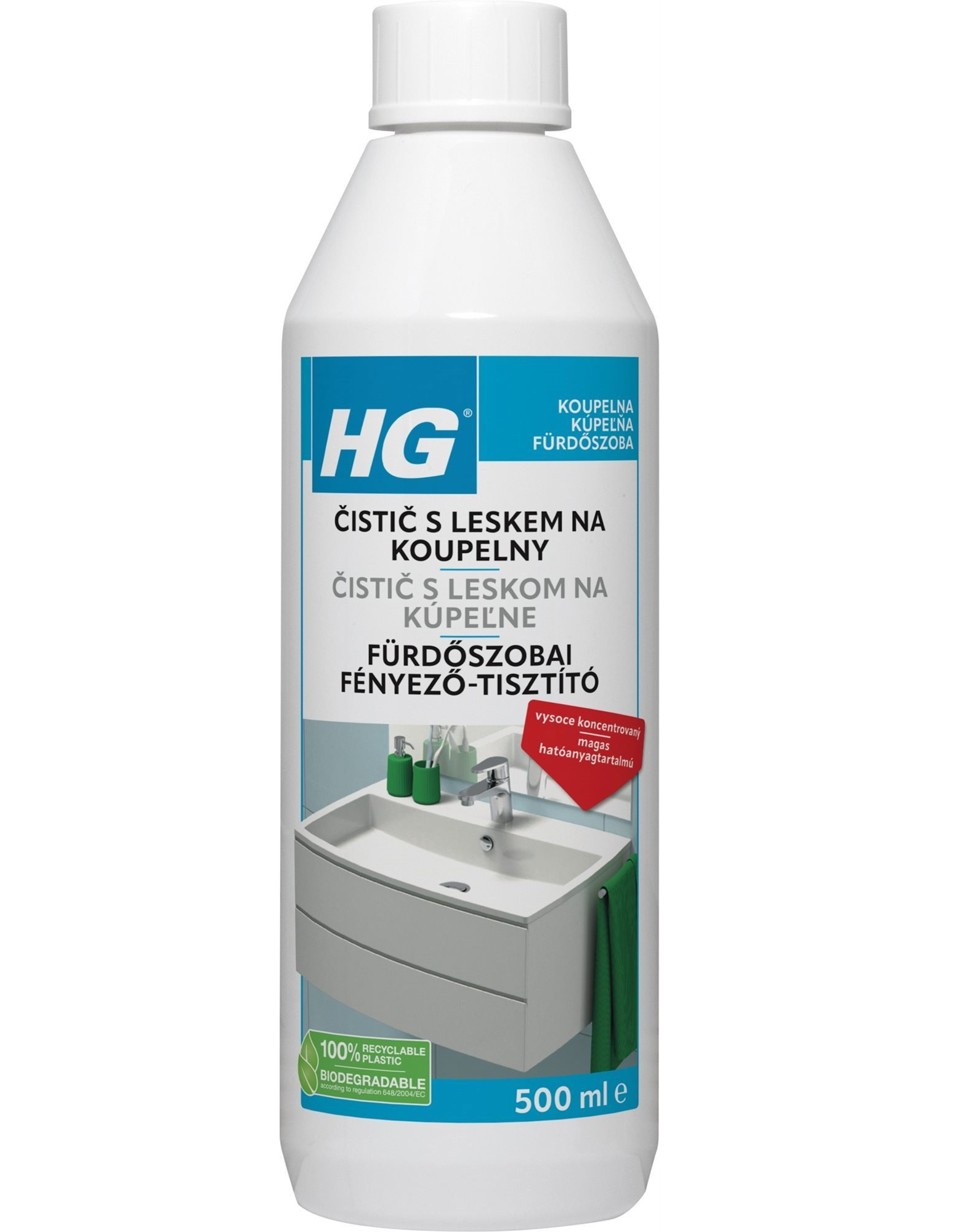 Čistič koupelen HG čistič s leskem na koupelny 500 ml