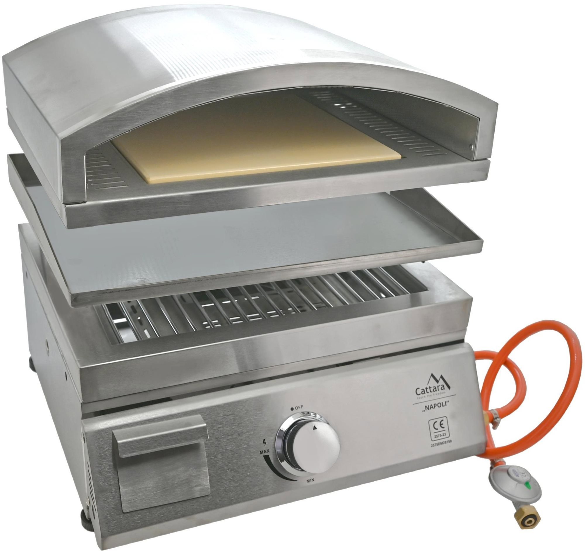 Grill CATTARA NAPOLI tabletop gas grill + pizza oven + grill plate