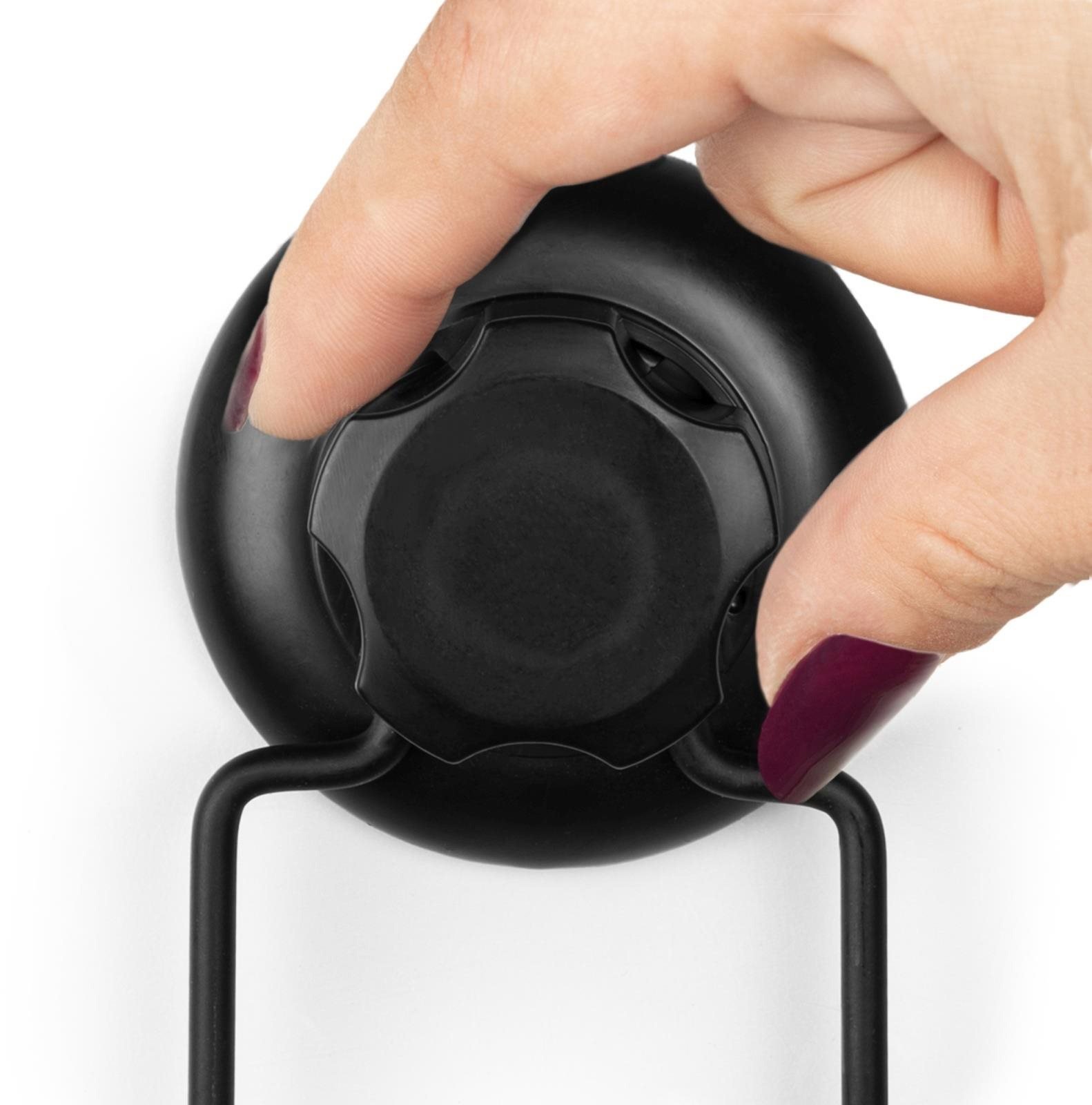 COMPACTOR hooks Bestlock Black Double bathroom hook, with suction cup, without drilling, load capacity up to 6 kg