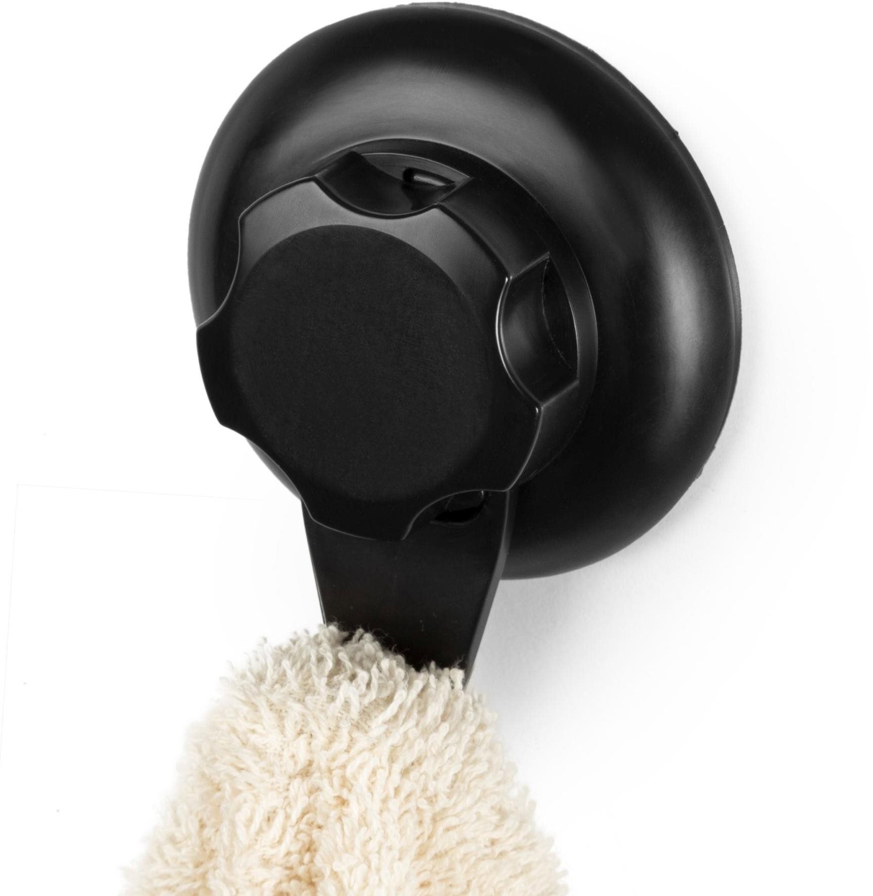COMPACTOR Bestlock Black Bathroom hooks, with suction cups, without drilling, load capacity up to 6 kg, 4 pcs