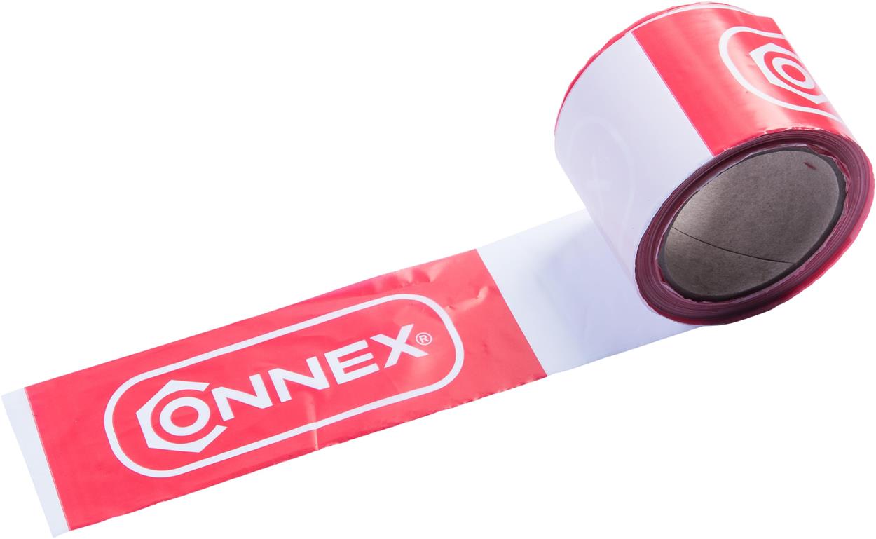 CONNEX PE fóliová páska 80 mm × 100 m, červená/bíla
