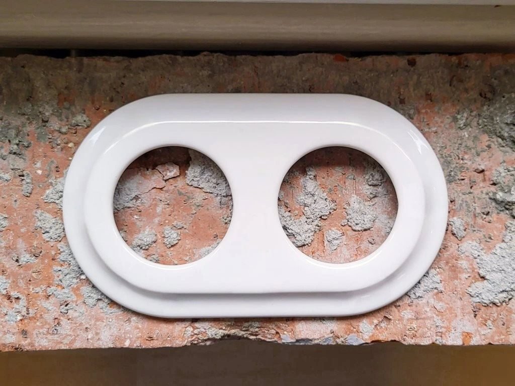 CeramicHomeCZ Porcelánový dvojrámeček bílý