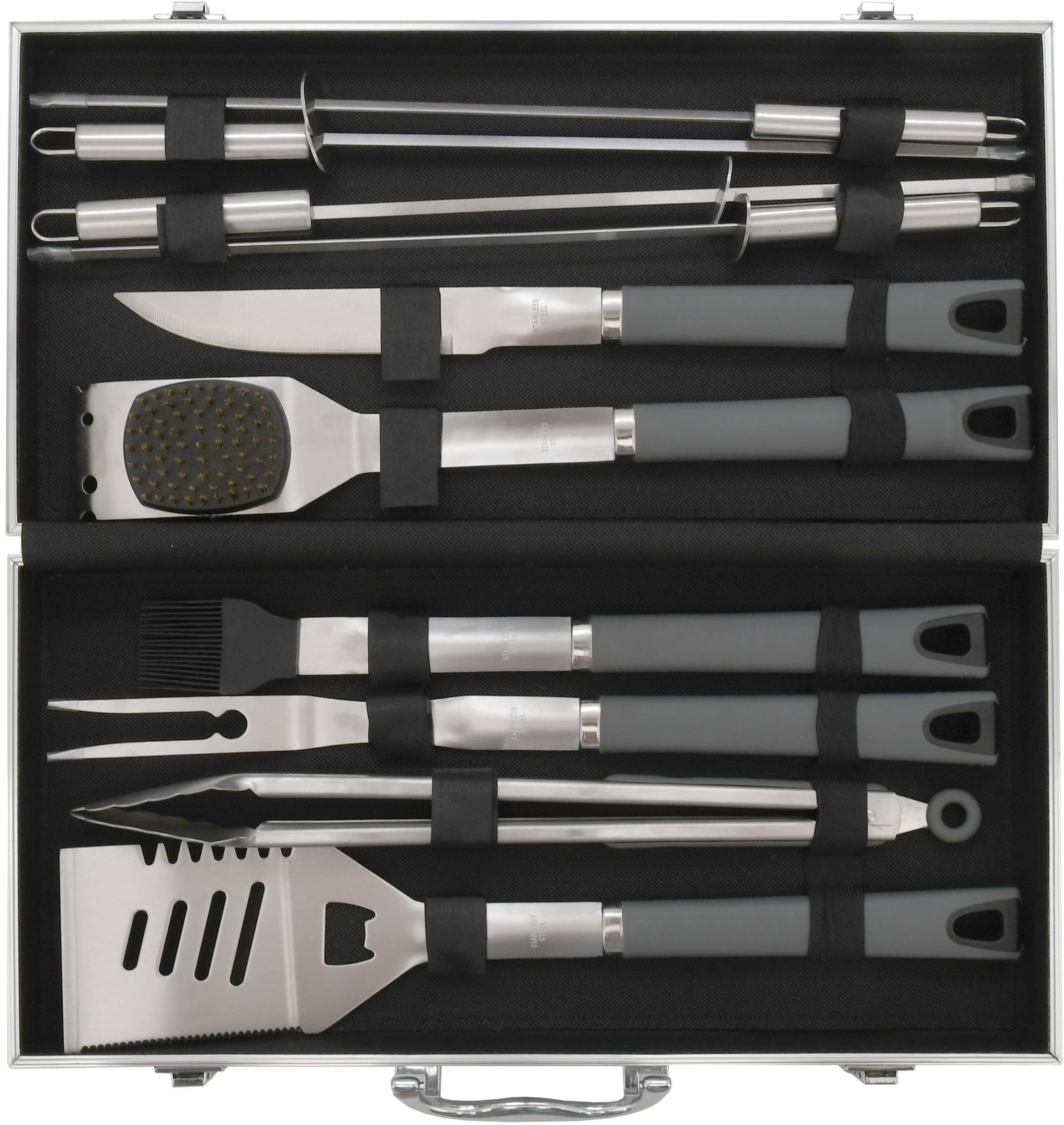 CATTARA Grilling tools GREY LINE set 11pcs ALU case
