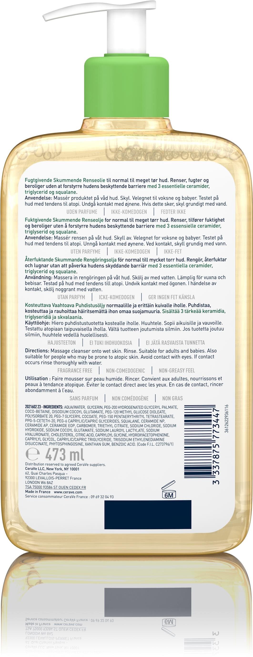 CERAVE Hydratační čisticí pěnící olej 473 ml 2