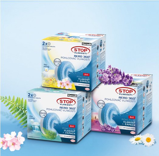 Moisture absorber STOP MOISTURE Aero 360° 2in1 2 x 450 g replacement tablets