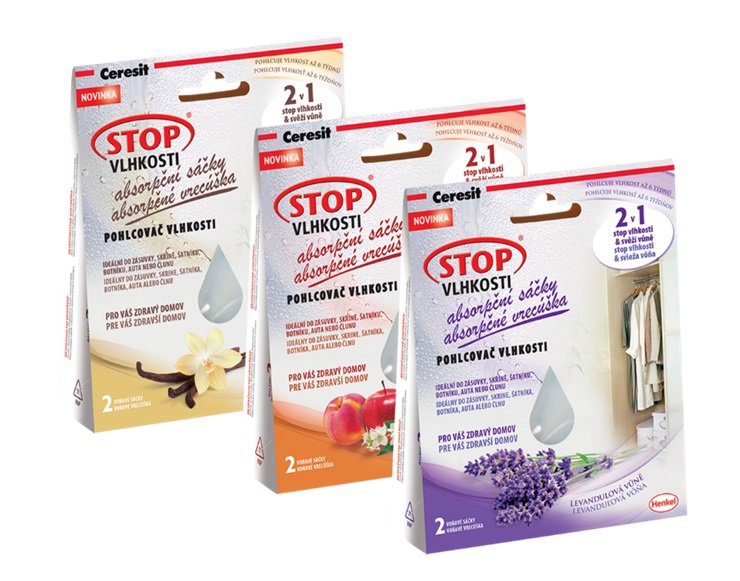 Moisture absorber STOP MOISTURE 2in1 - absorbent bags lavender 2 x 50 g