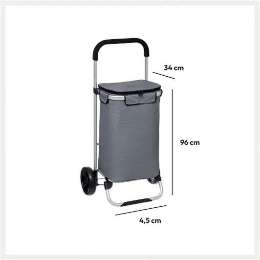 on wheels 5FIVE Isothermal aluminium shopping trolley grey