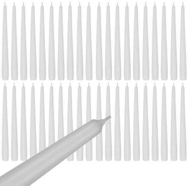 Candle ISO Table candle set, taper, white, 40 pcs