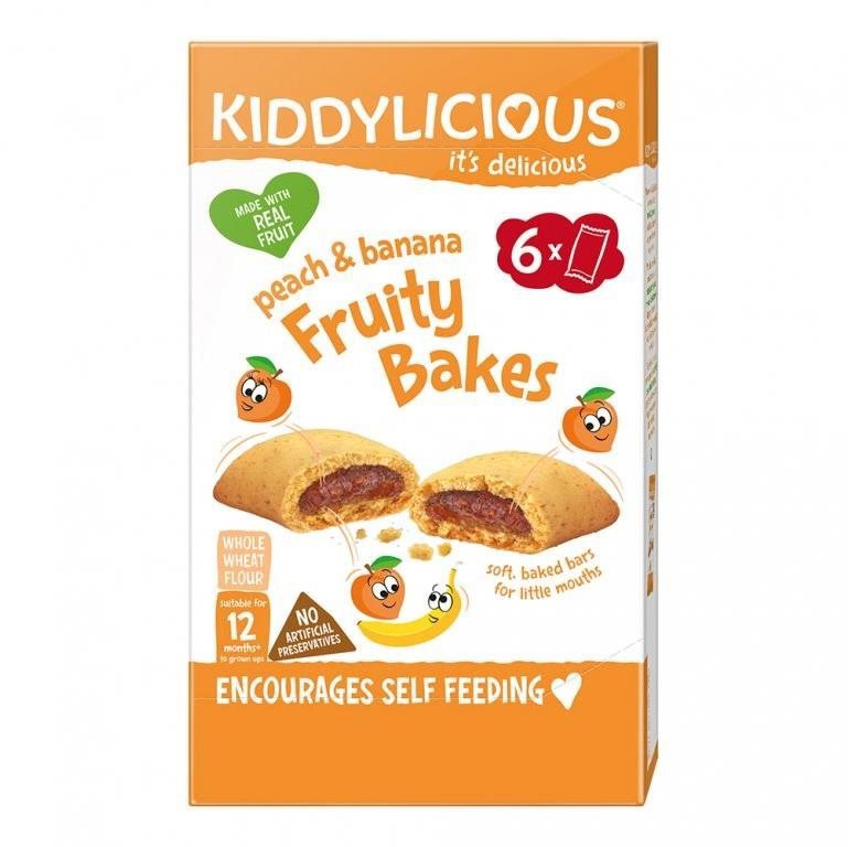 Sušenky pro děti Kiddylicious Koláčky broskvovo-banánové 6× 22 g