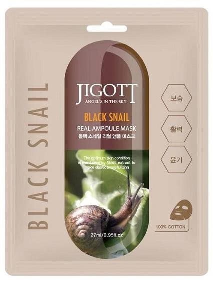 Pleťová maska JIGOTT Black Snail Real Ampoule Mask