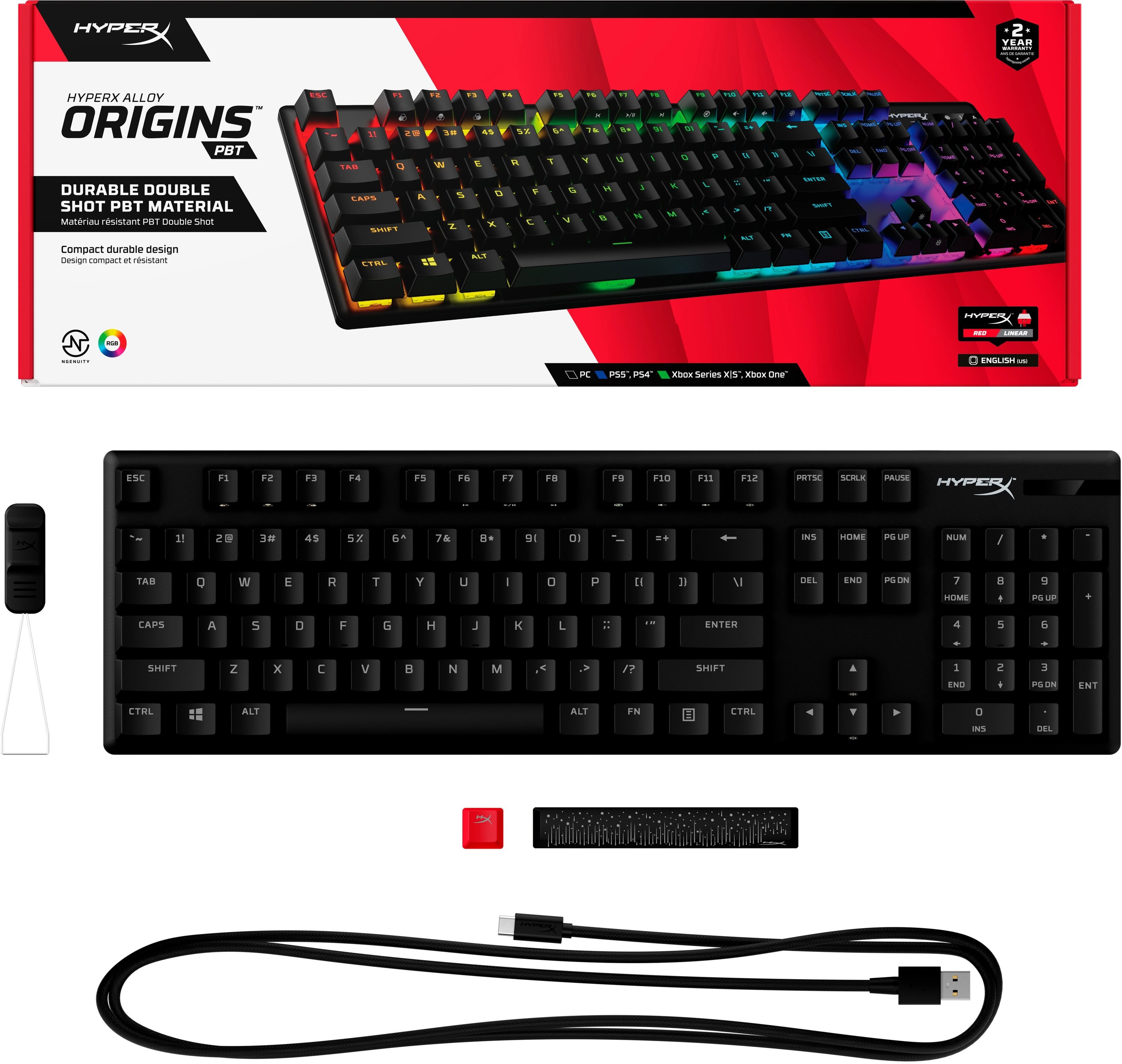 Herní klávesnice HyperX Alloy Origins PBT Red - US