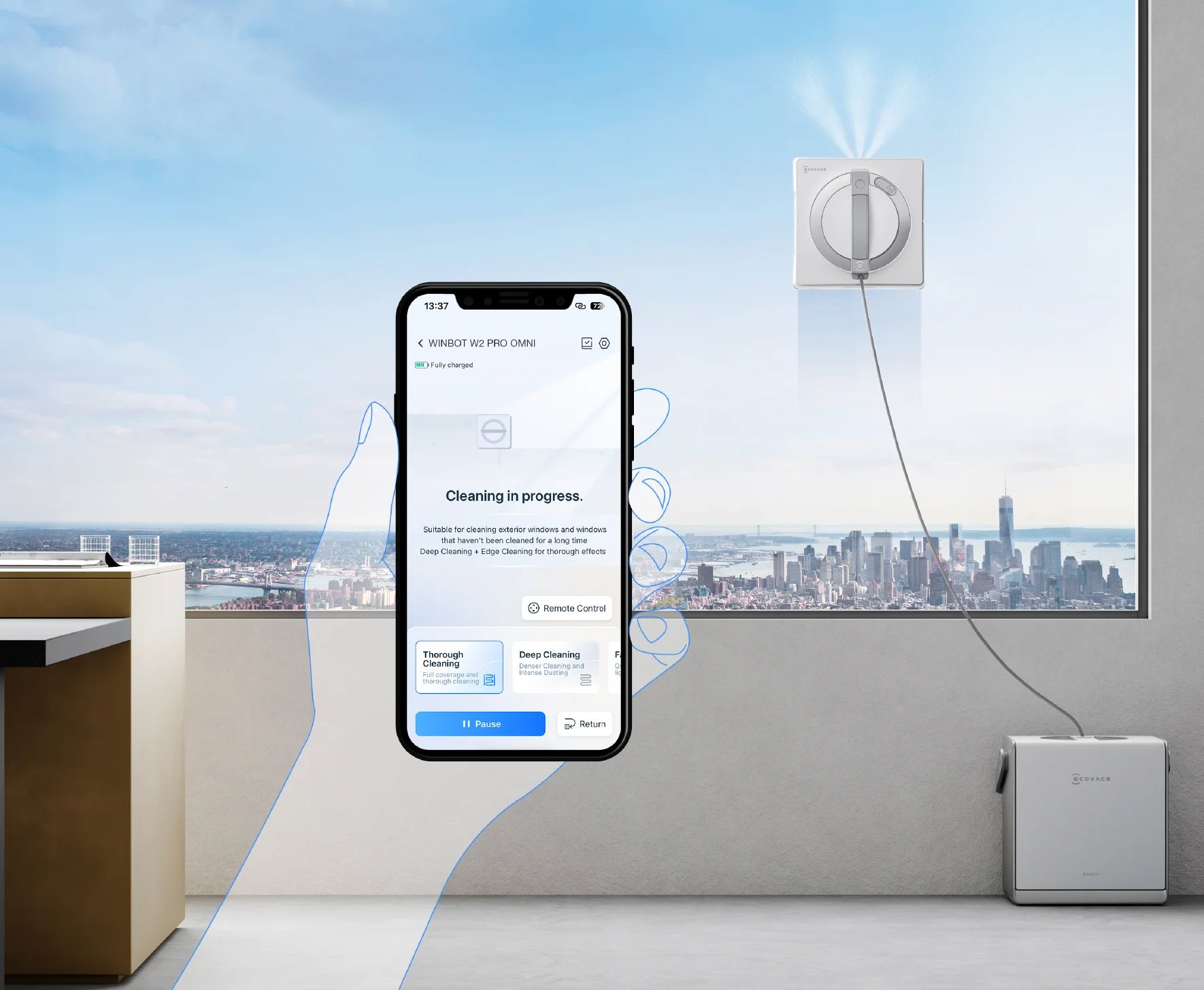Robotický čistič oken ECOVACS WINBOT W2 PRO OMNI white
