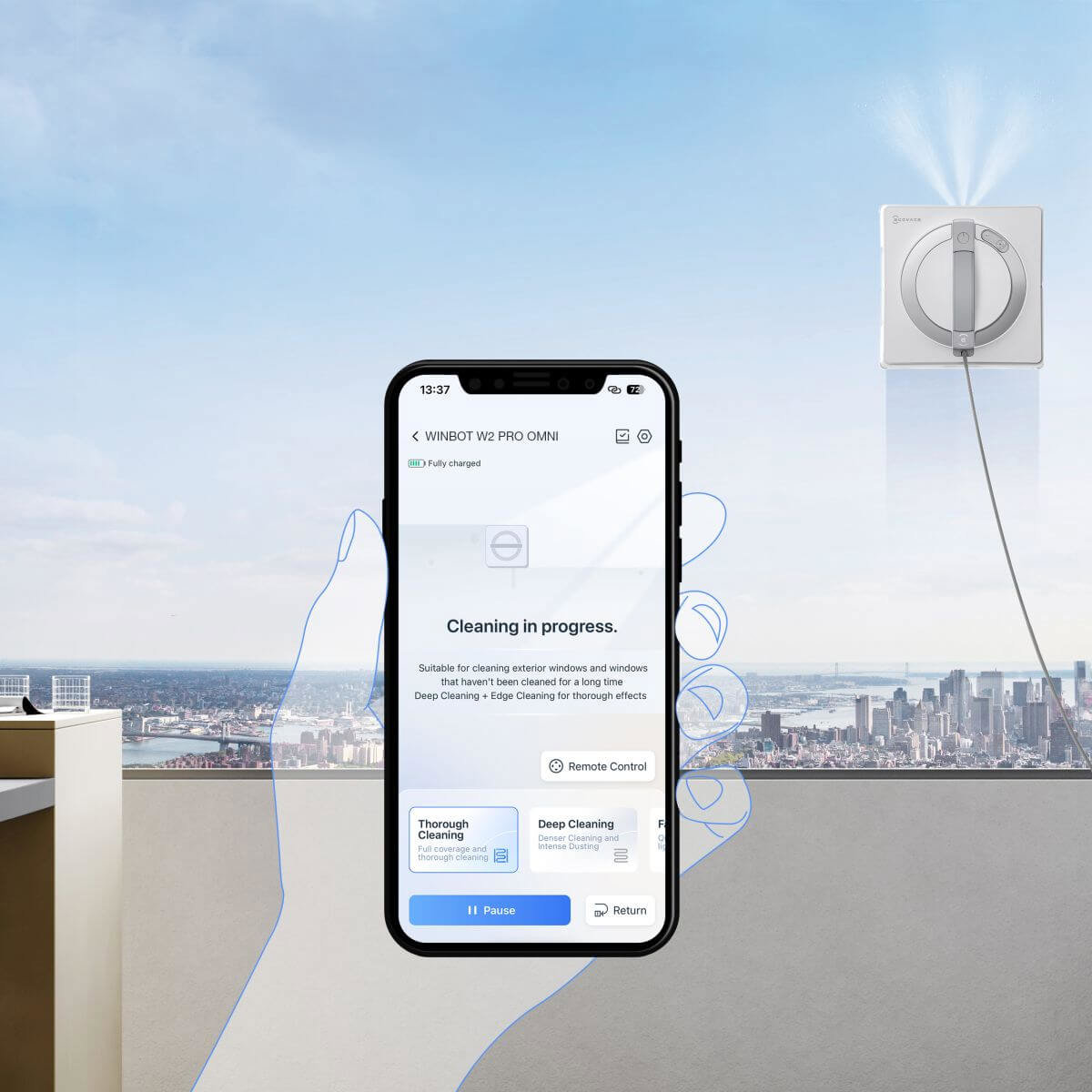 Robotic window cleaner ECOVACS WINBOT W2 PRO white