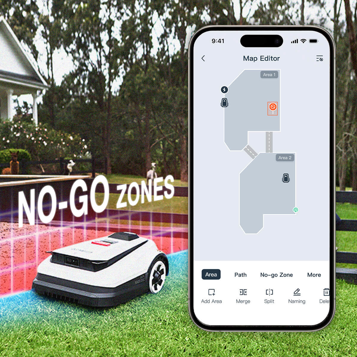 ECOVACS Goat A1600 RTK - No-Go zóny