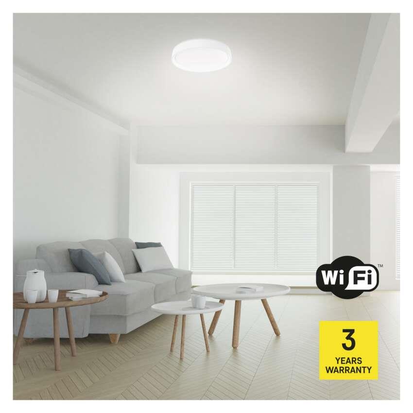 LED luster – stropné svietidlo EMOS Inteligentné LED svietidlo GoSmart, prisadené, kruhové, 30 W, CCT, stmievateľné, Wi-Fi