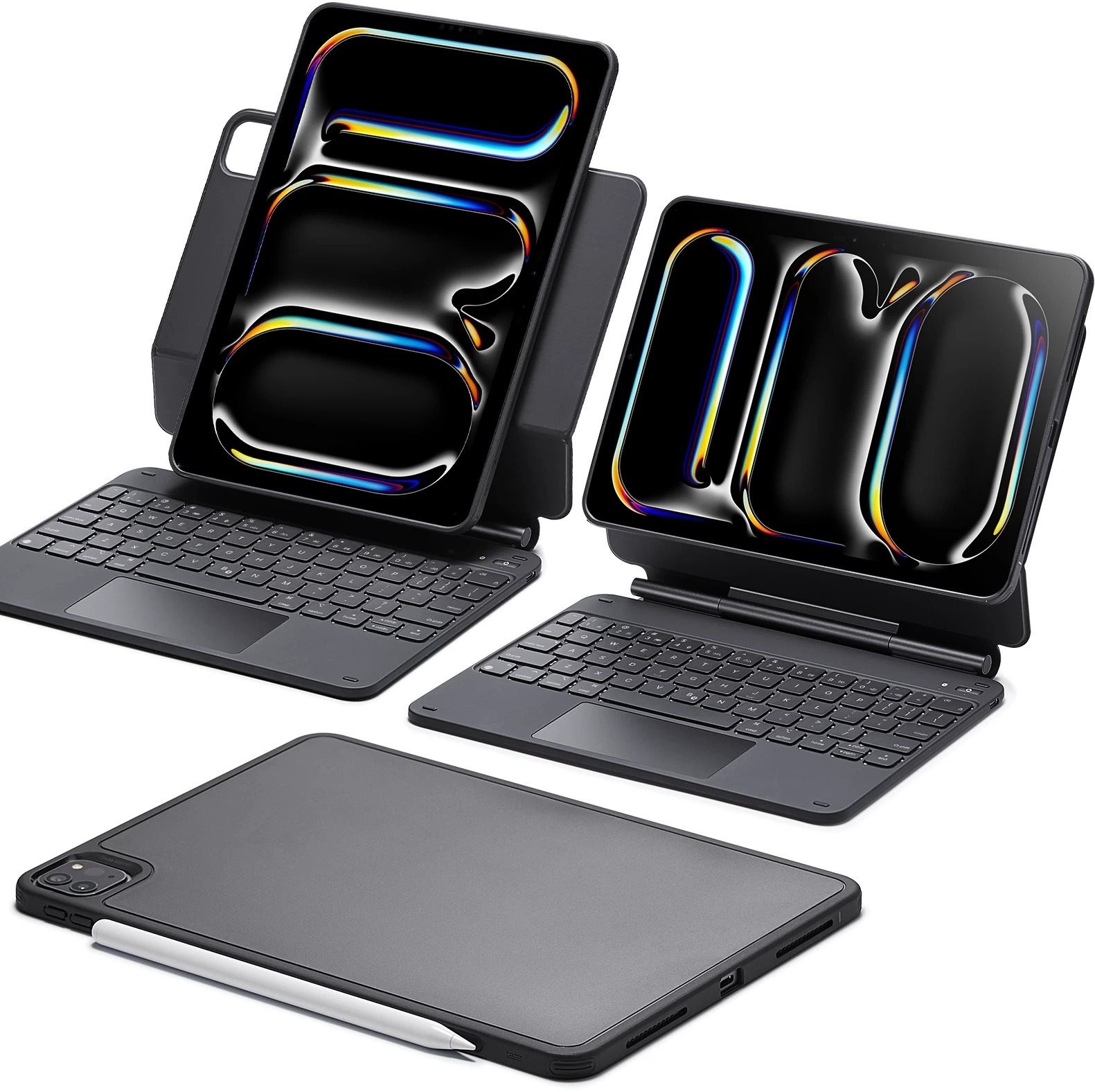 Pouzdro na tablet s klávesnicí ESR Rebound Magnetic Keyboard Case 360, Compatible with iPad Pro 11 (2024), DE Layout, Black