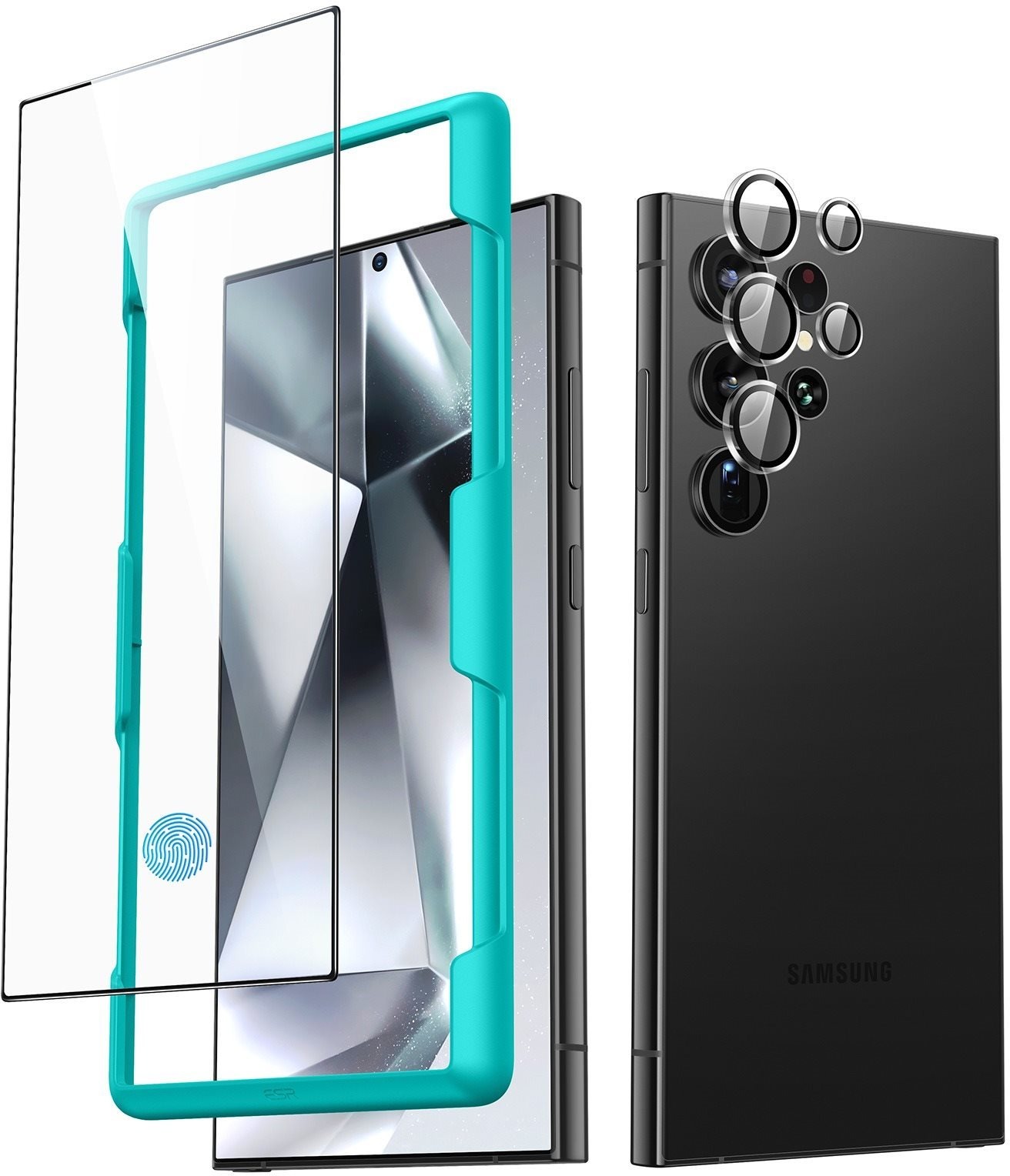 ESR Tempered-Glass Screen Protector Set, Compatible with Galaxy S24 Ultra, 2+1 Pack