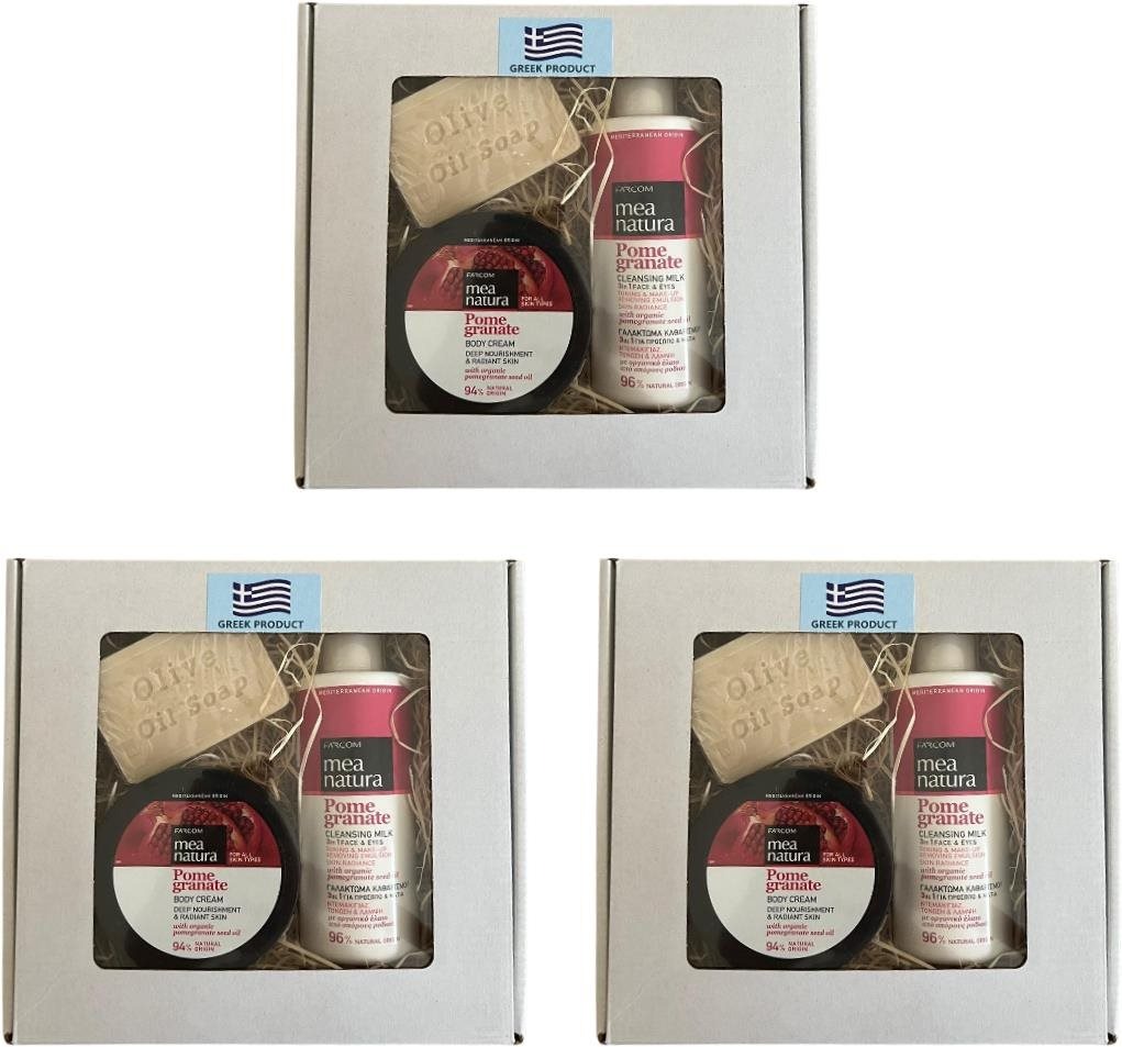 Farcom cosmetic gift set Body cream 250 ml + Cleansing milk 250 ml + Olive soap, 3 pcs