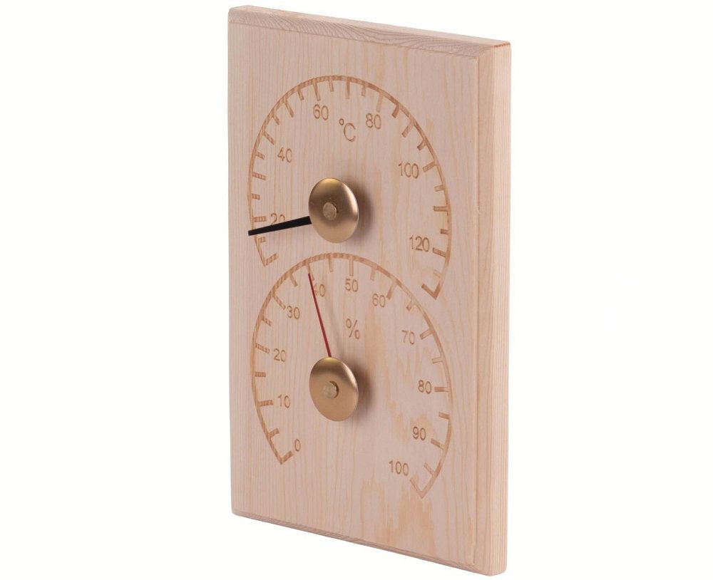 4Living Sauna thermometer and hygrometer pine wood