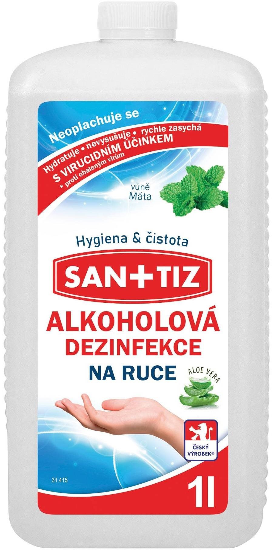 Antibakteriální gel Sanitiz Alkoholová dezinfekce na ruce 1l Máta