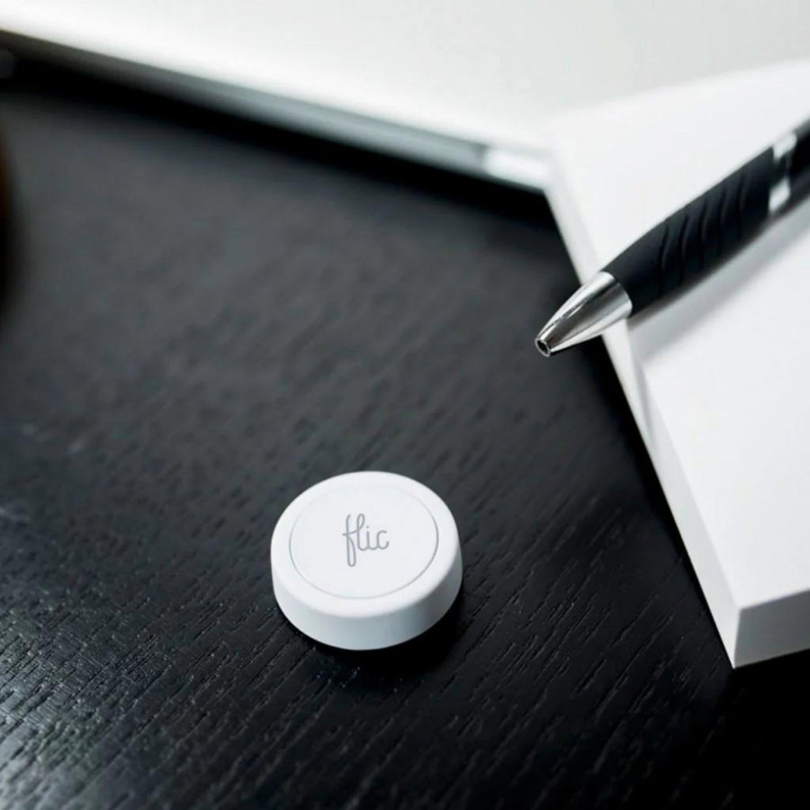 Inteligentné bezdrôtové tlačidlo Flic Button – štartovacia sada, biela