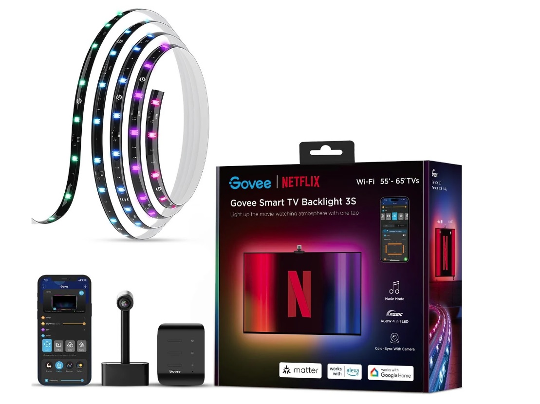 LED pásek Govee Backlight 3S Netflix TV 55-65 SMART LED podsvícení RGBICW