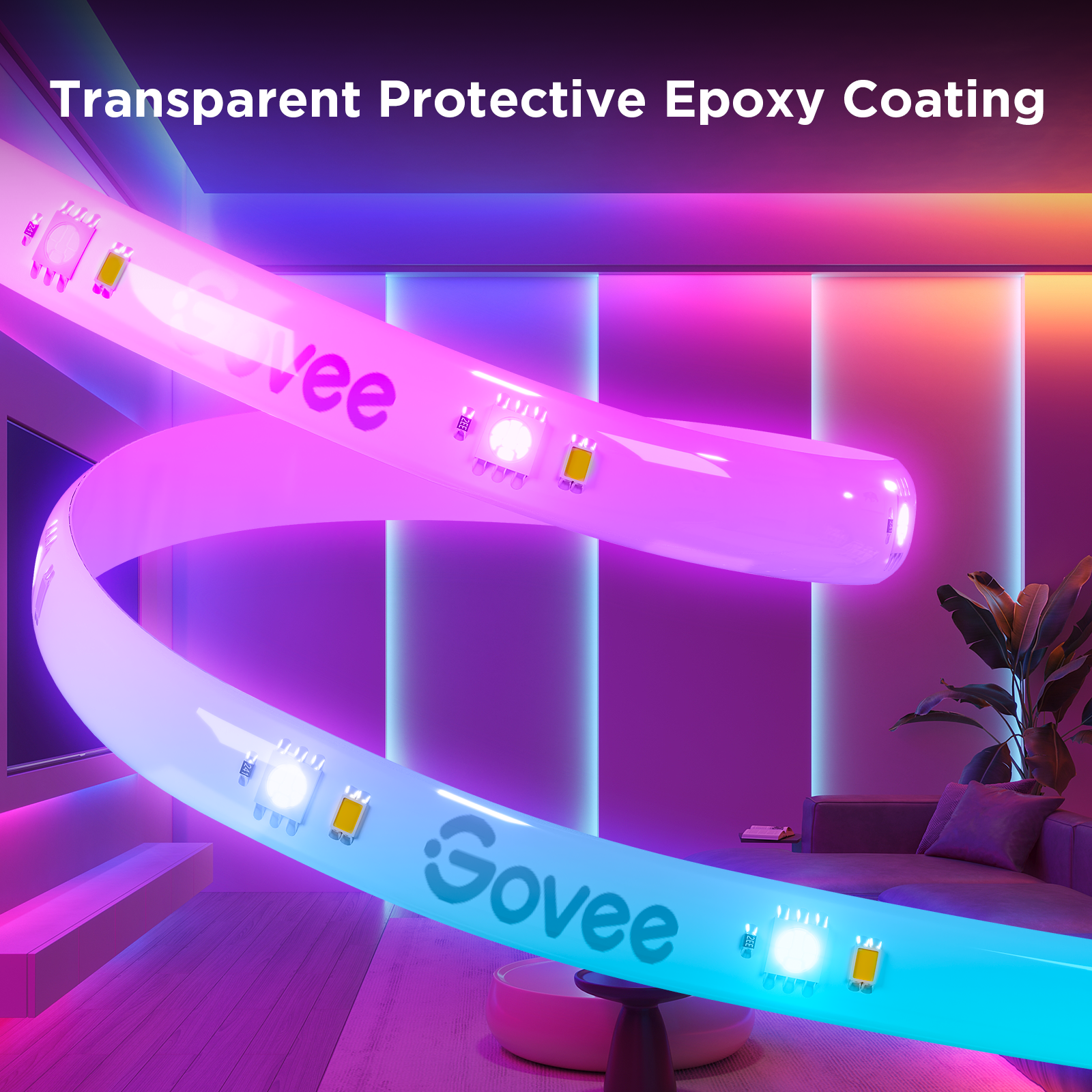 LED pásek Govee WiFi RGBICW Smart PRO, 5 m, MATTER, extra odolný