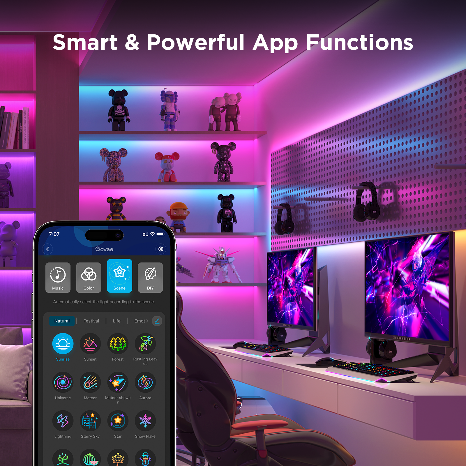 LED pásek Govee WiFi RGBICW Smart PRO, 5 m, MATTER, extra odolný