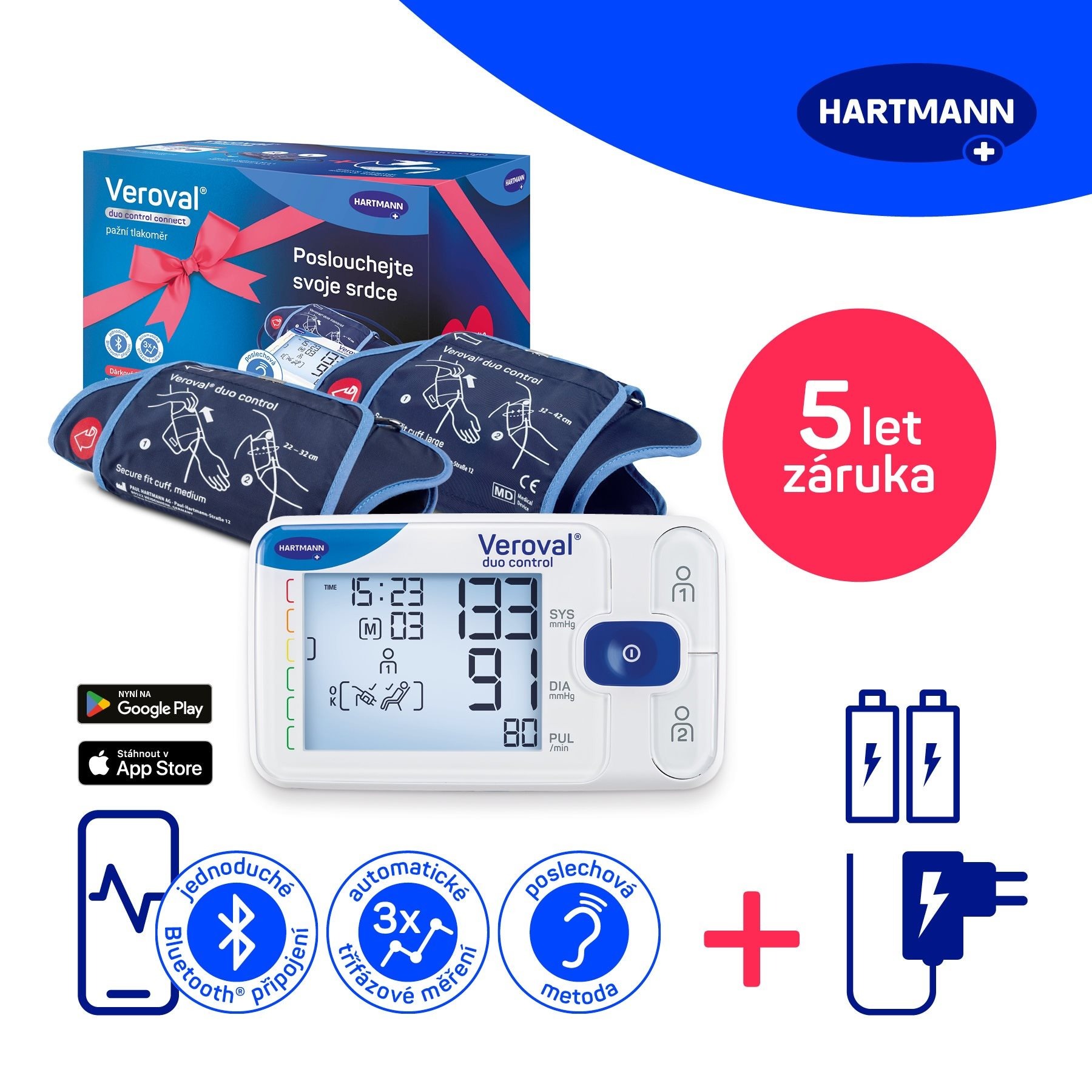 Tlakoměr HARTMANN Veroval Duo Control dárkové balení
