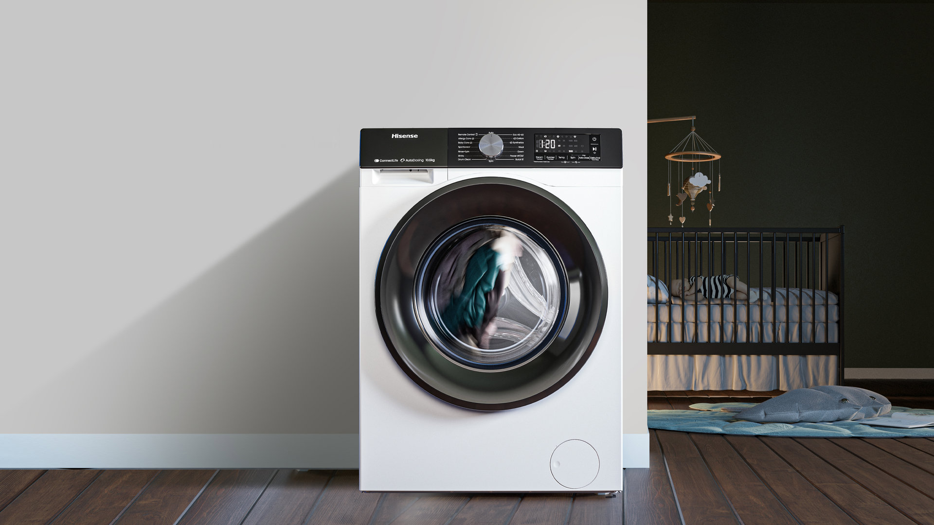 Úzka parná práčka HISENSE WF3S6021BW