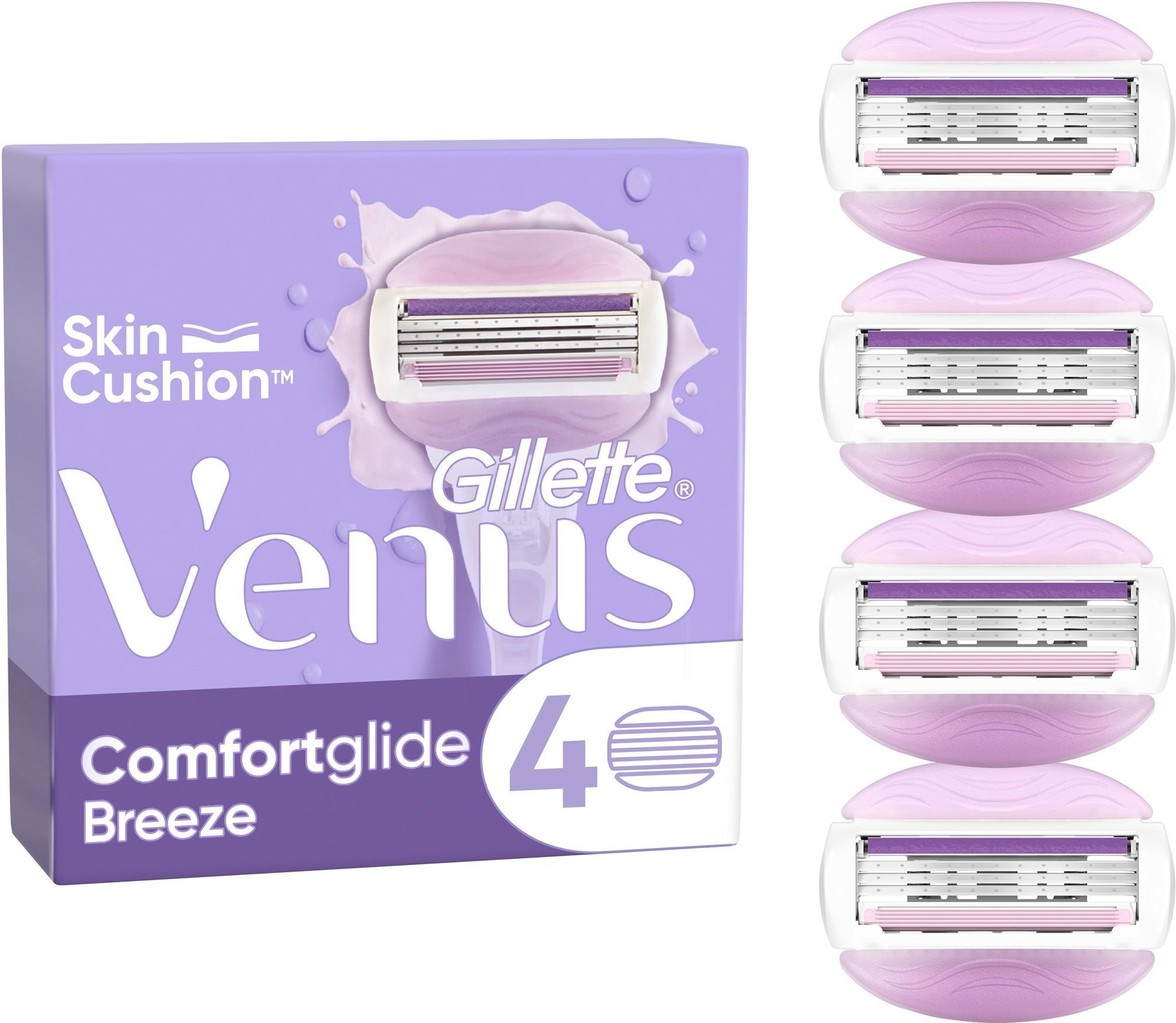 Dámské náhradní hlavice GILLETTE Venus, ComfortGlide Breeze, dámské náhradní hlavice, 4 ks