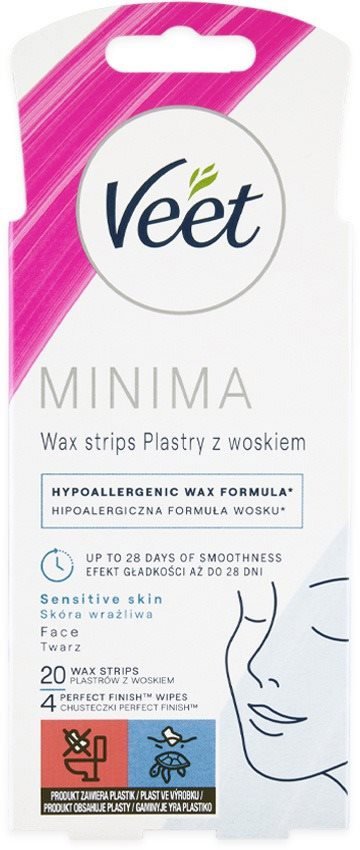 Veet Minima Hypoalergenní voskové pásky na obličej 20ks