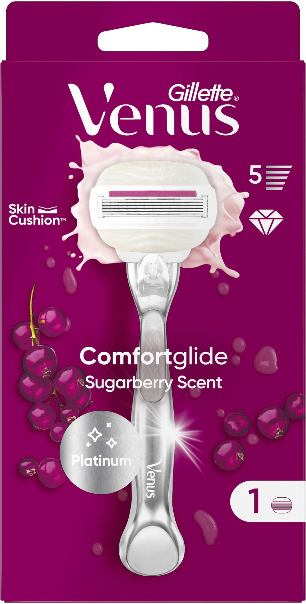 GILLETTE Venus ComfortGlide Sugarberry Scent Platinum