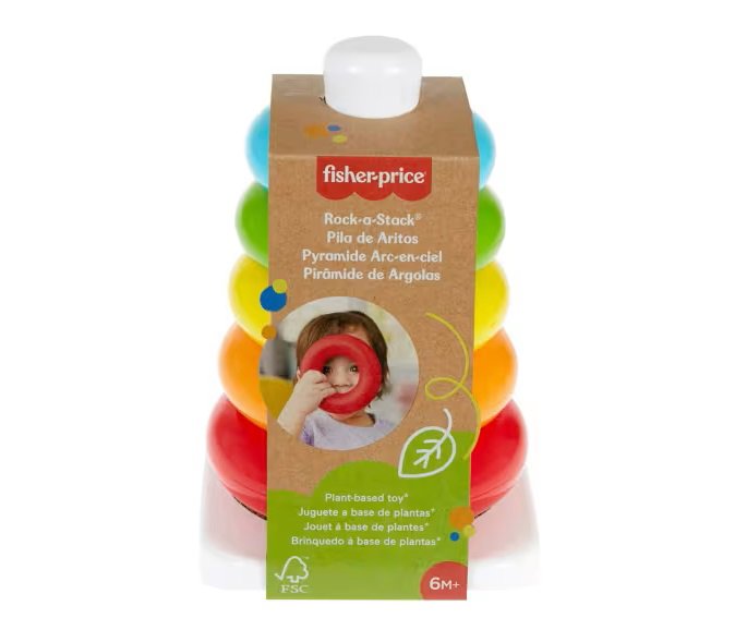 Navlékací kroužky Fisher-Price Eco kroužky na tyči
