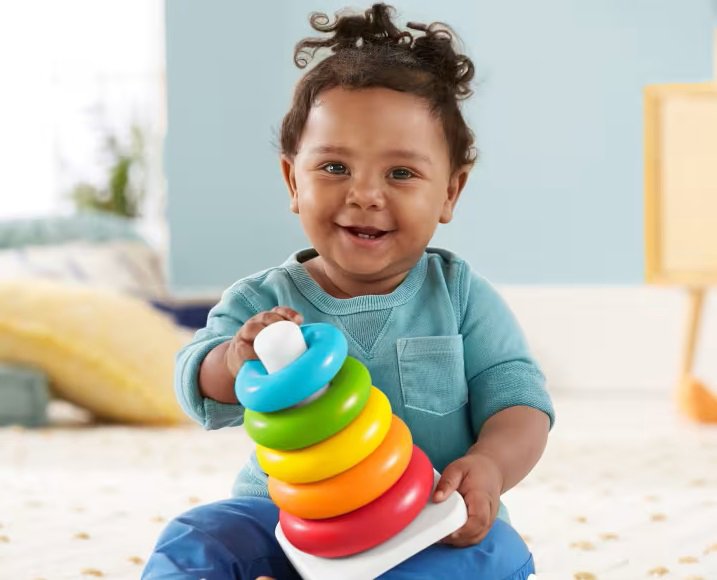 Navlékací kroužky Fisher-Price Eco kroužky na tyči