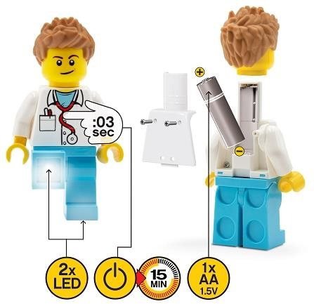 Svítící figurka LEGO Iconic Doktor baterka
