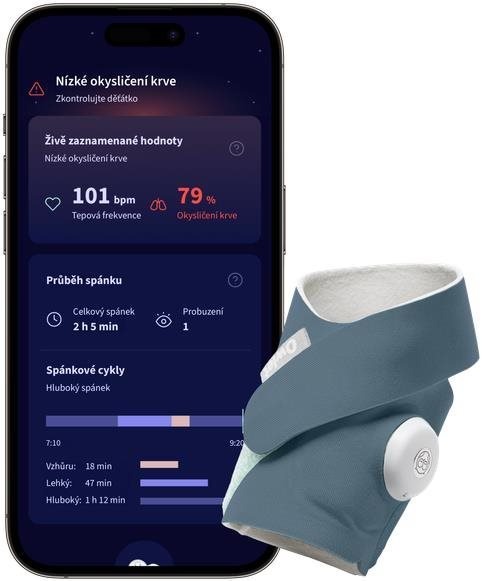 Chytrá ponožka Owlet Dream Sock 0-18 měsíců (Modrá)