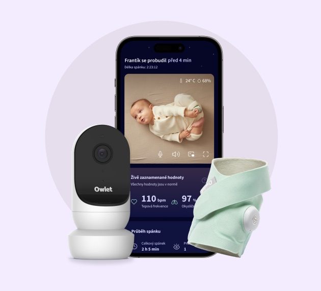 Chytrá ponožka Owlet Dream Sock 0-18 měsíců (Zelená) a kamera Owlet Cam 2