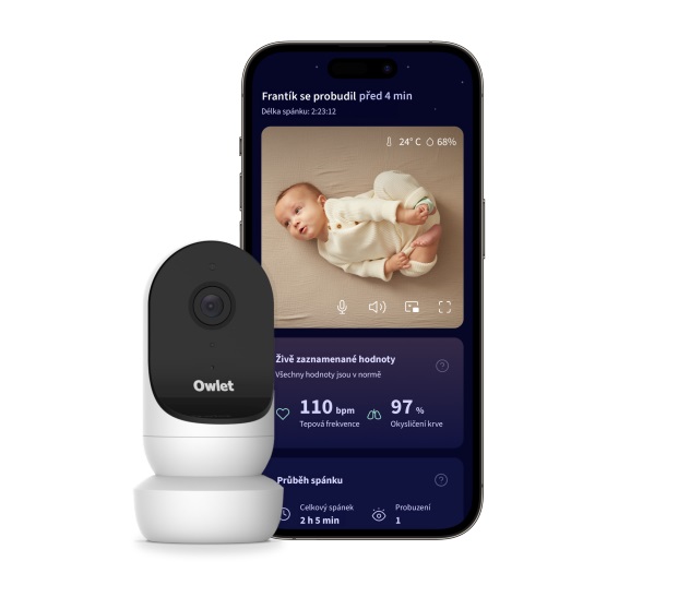 Chytrá ponožka Owlet Dream Sock 0-18 měsíců (Zelená) a kamera Owlet Cam 2