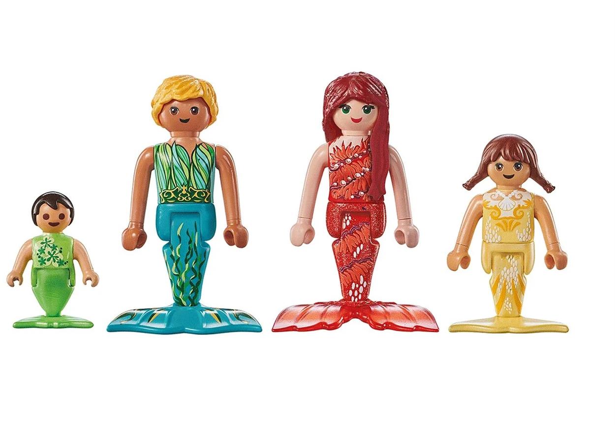 Figuren aus dem Playmobil-Bausatz Eine liebevolle Meerjungfrauenfamilie