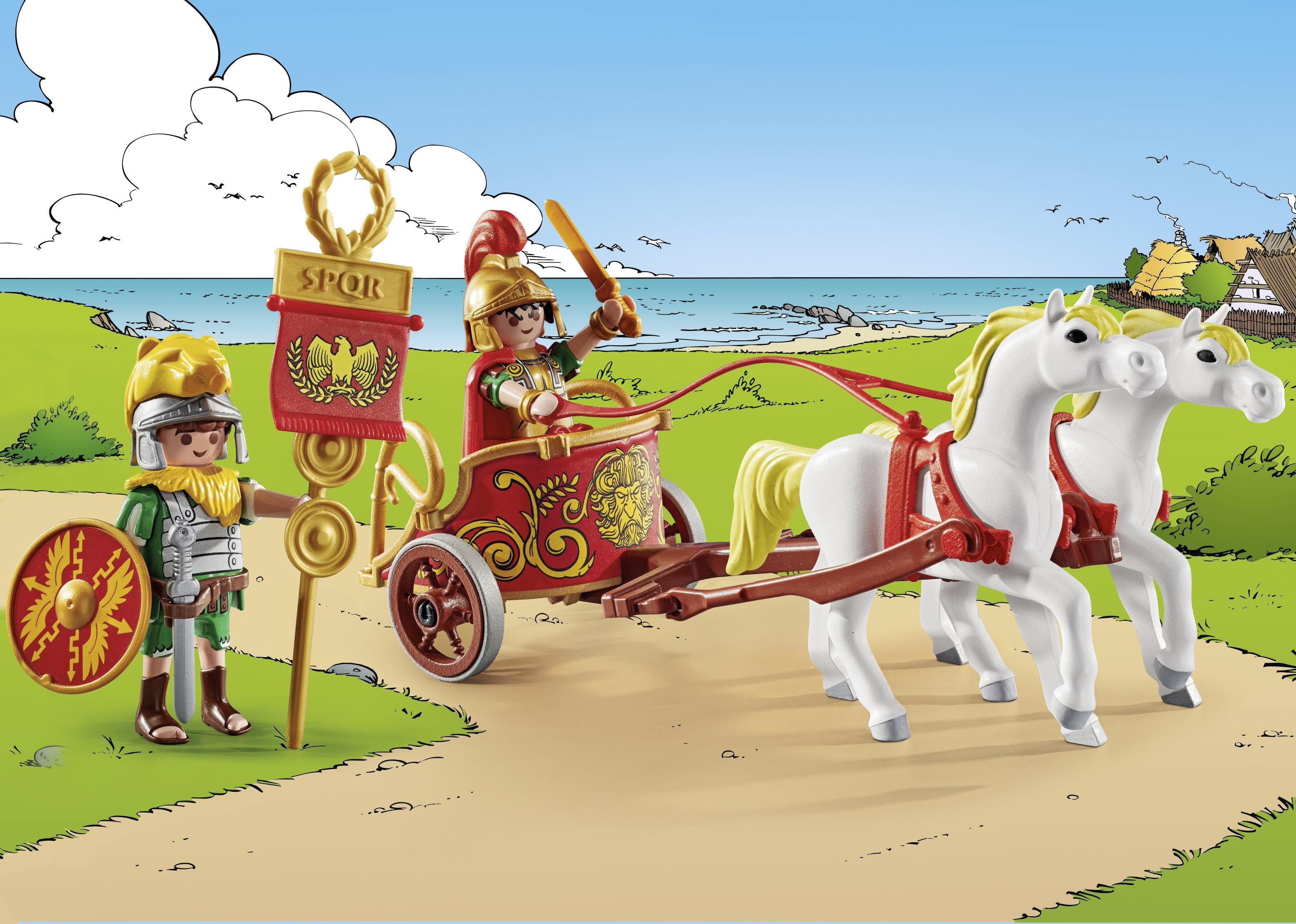 Set figurek a příslušenství Asterix: Římský válečný vůz