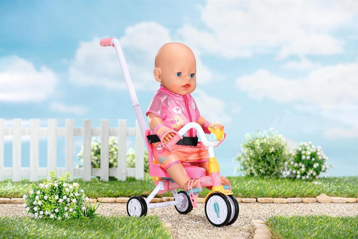 Tříkolka s vodicí tyčí pro panenku BABY born