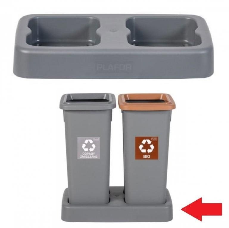 Igotrend, 822002 Podstavec UH FIT BIN 2 × 20 l šedý
